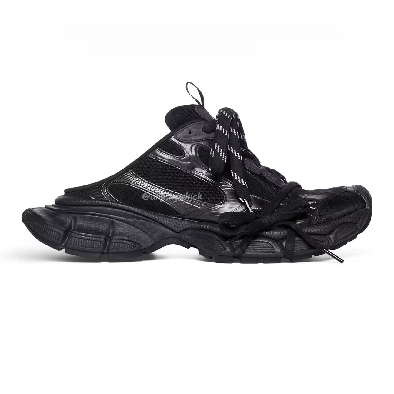 Balenciaga 3xl Mule Monocolor Mesh Rub Black White Eggshell Grey Red Bal Worn Out (15) - www.newkick.vip